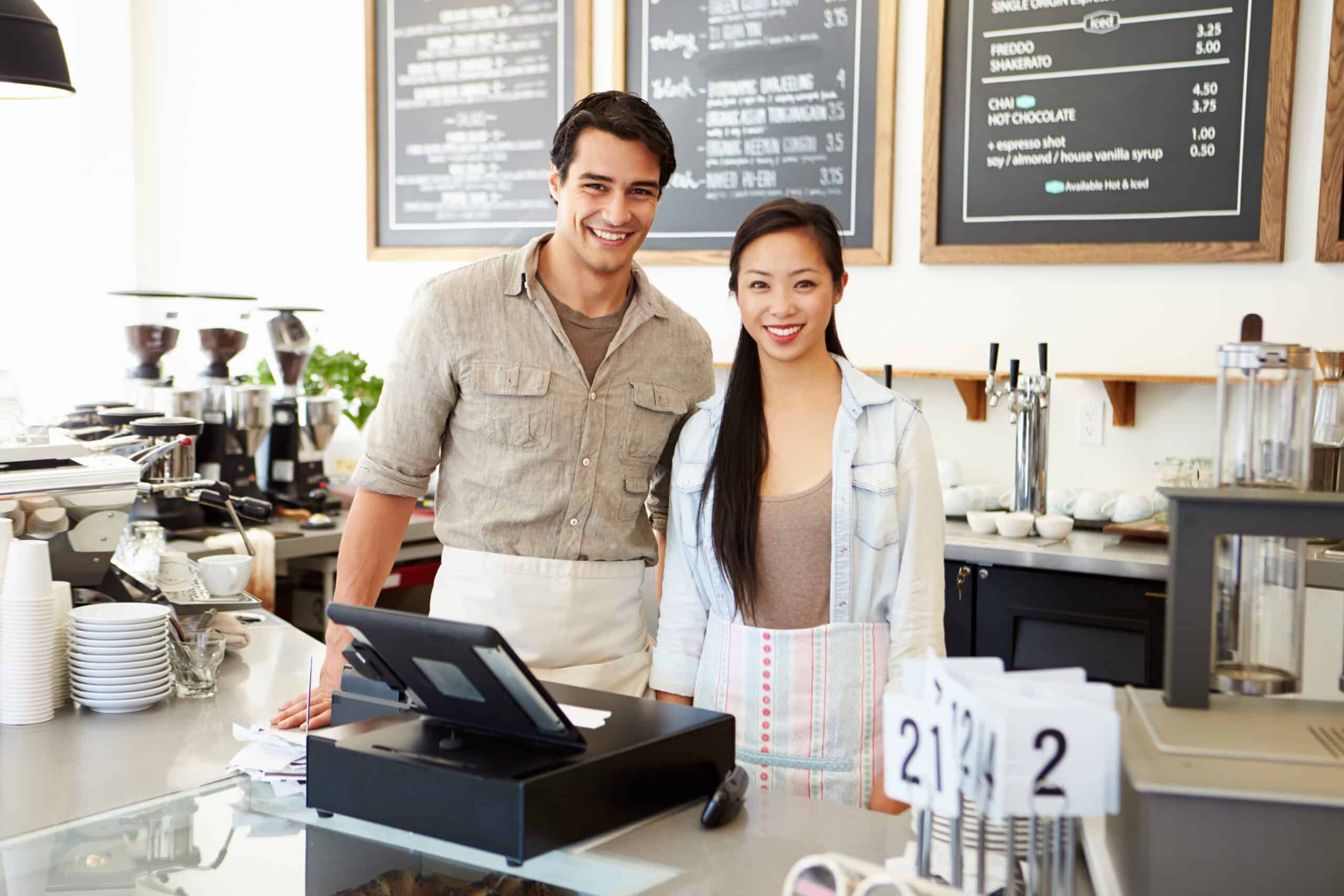 Young couple who owns a business